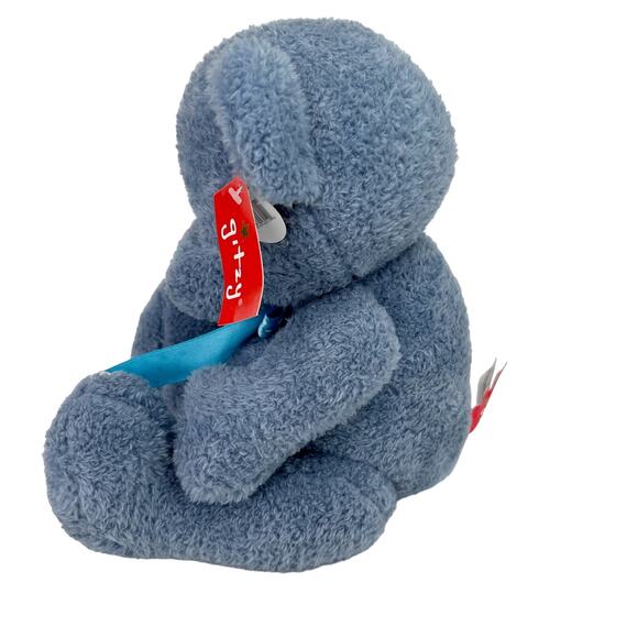 Gitzy Blue Teddy Bear Polka Dot Ribbon 160120 9.5" New - Picture 3 of 10